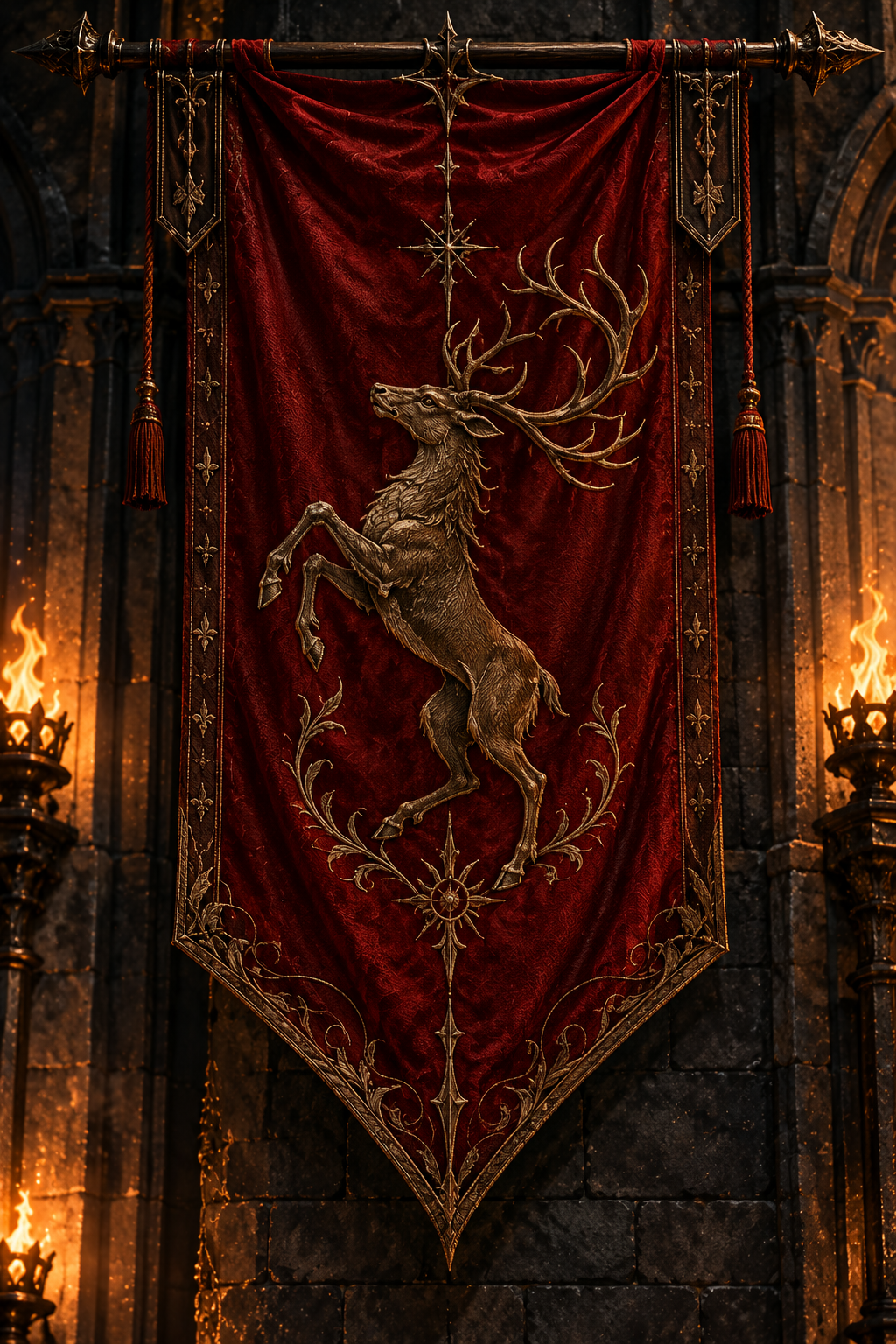 Royal Crimson Gryffindor Crest Flag