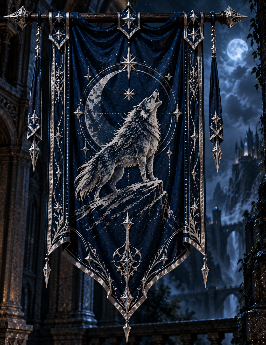 Midnight Sapphire Ravenclaw Crest Flag
